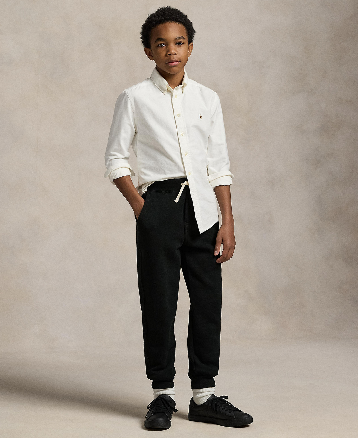 Polo Ralph Lauren Boys' 8-20 Cotton Fleece Drawstring Joggers - Black