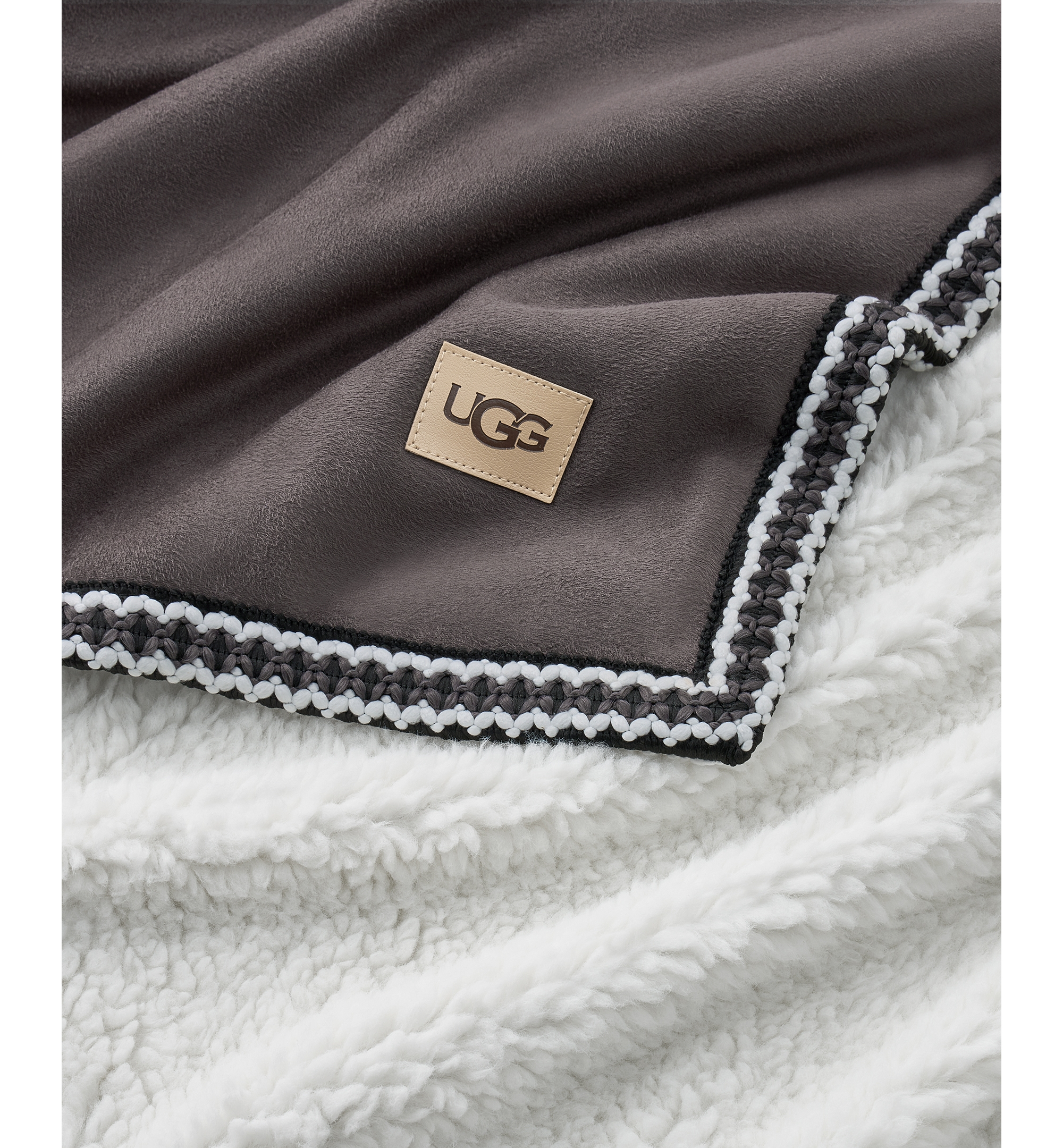 UGG® Kirkwood UGG Braid Throw, 50" x 70" - Grayish Brown