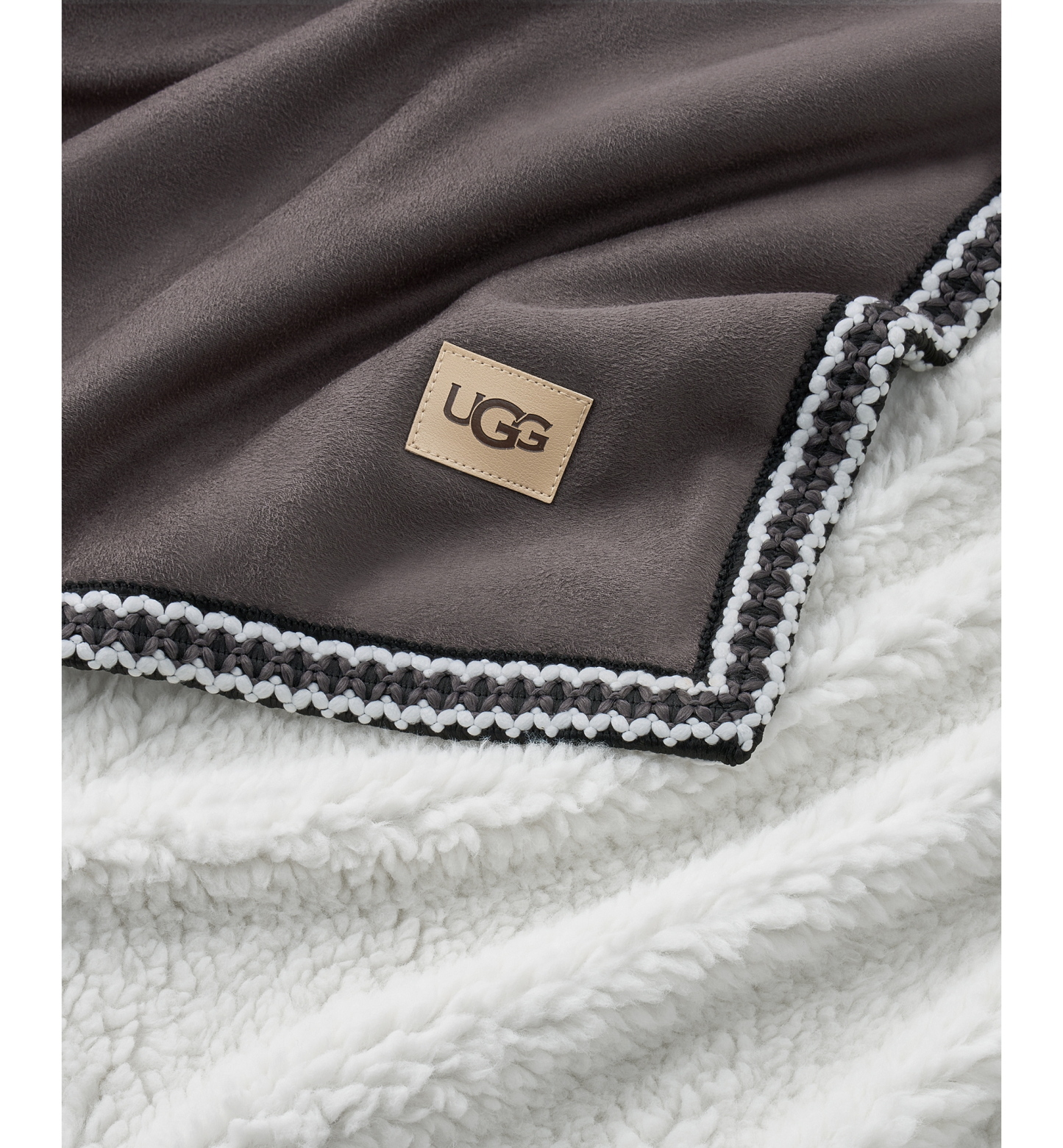 UGG® Kirkwood UGG Braid Throw, 50" x 70" - Grayish Brown
