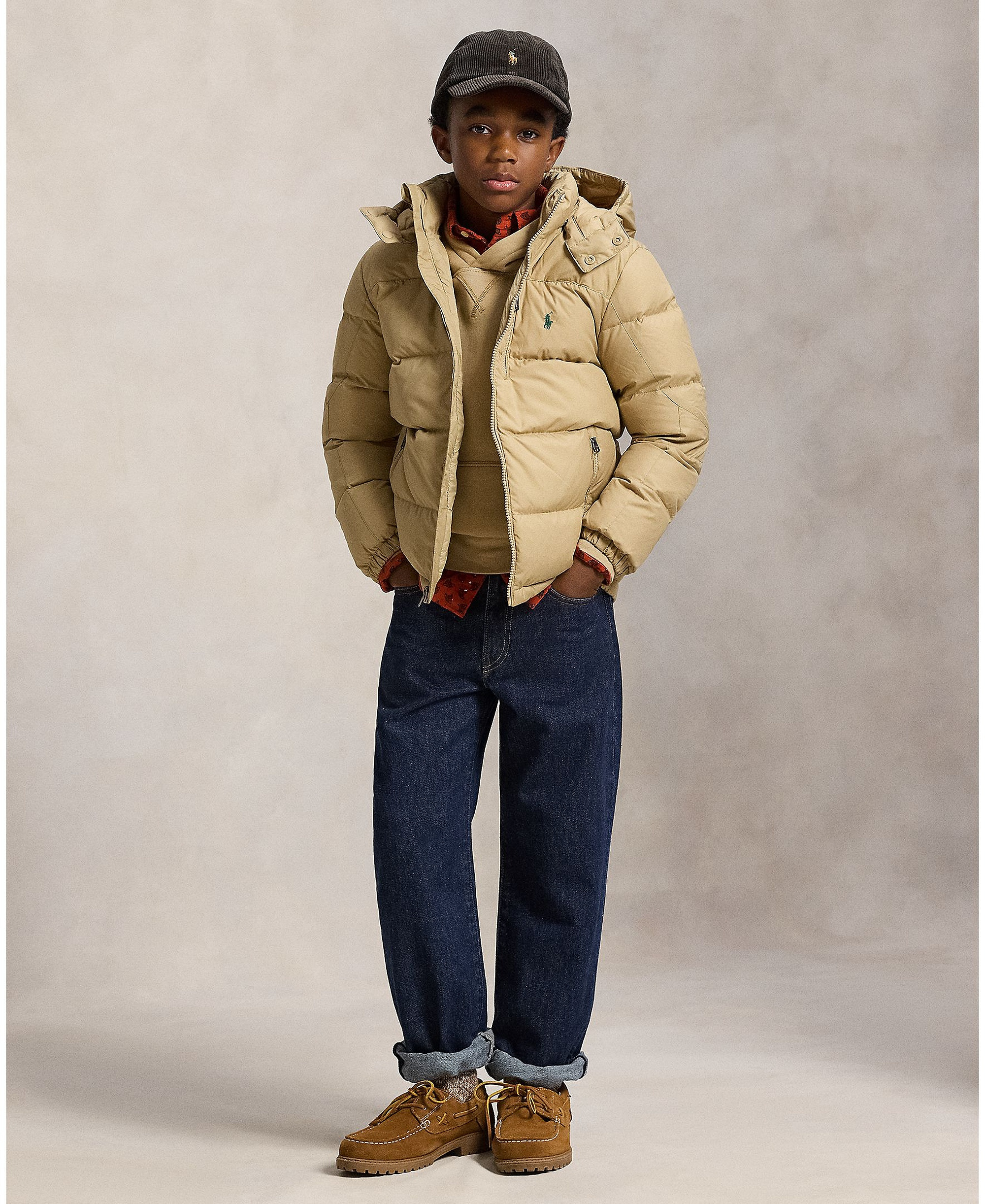Polo Ralph Lauren Big Boys Ripstop Down Hooded Jacket - Vintage Khaki