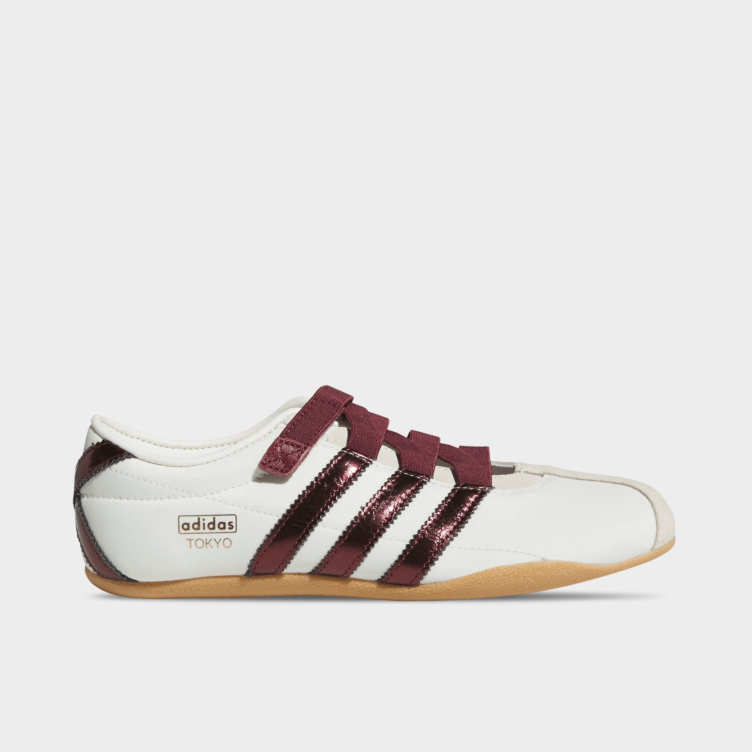 Women's adidas Originals Tokyo MJ Casual Shoes - Part 1 - Off White/Shadow Red/Gum - Left shoe facing left. Outside of the shoe.