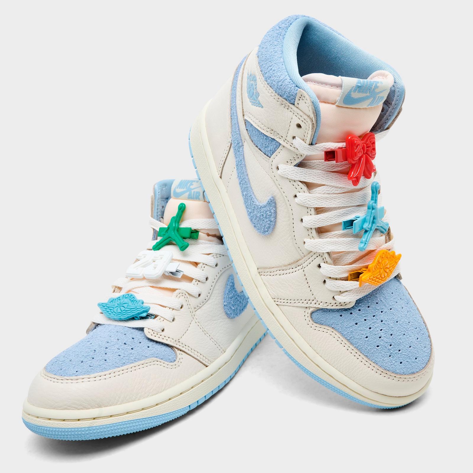 Women's Air Jordan Retro 1 High OG Casual Shoes - Pale Ivory/Psychic Blue/Coconut Milk - view 3