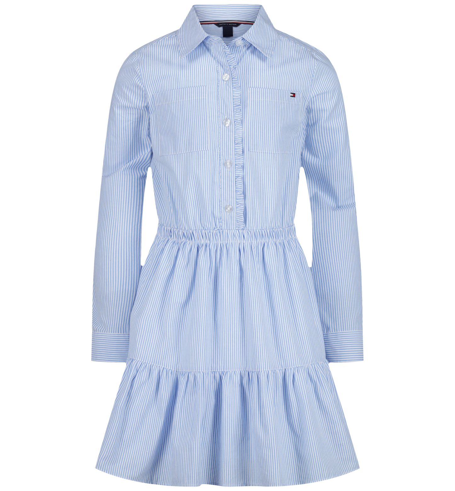 Tommy Hilfiger Girls' 7-16 Striped Long-Sleeve Shirt Dress - White
