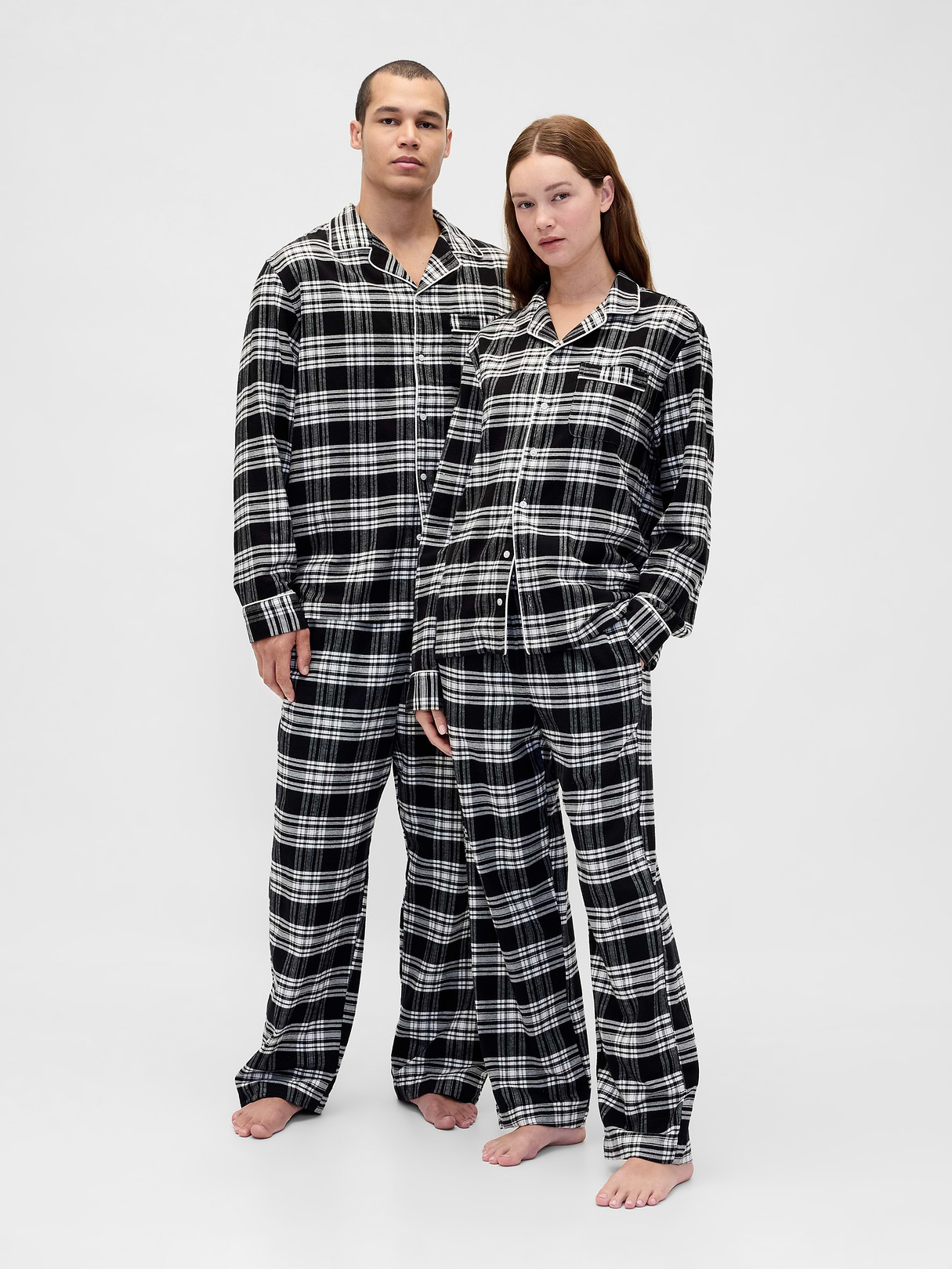 Adult Softest Flannel PJ Pants - Black & white plaid