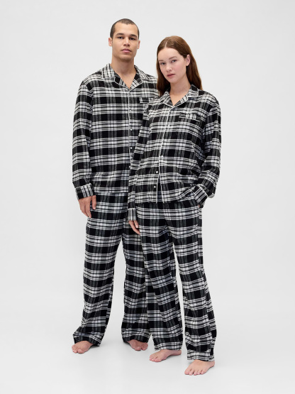 Adult Softest Flannel PJ Pants - Black & white plaid