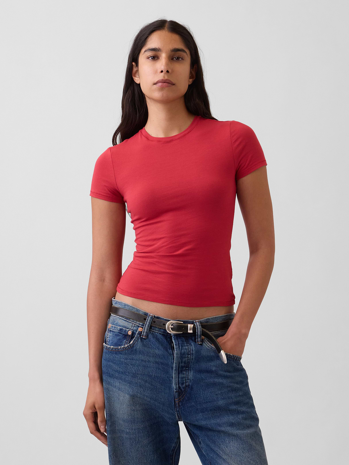 CloseKnit Jersey T-Shirt - Chakra red