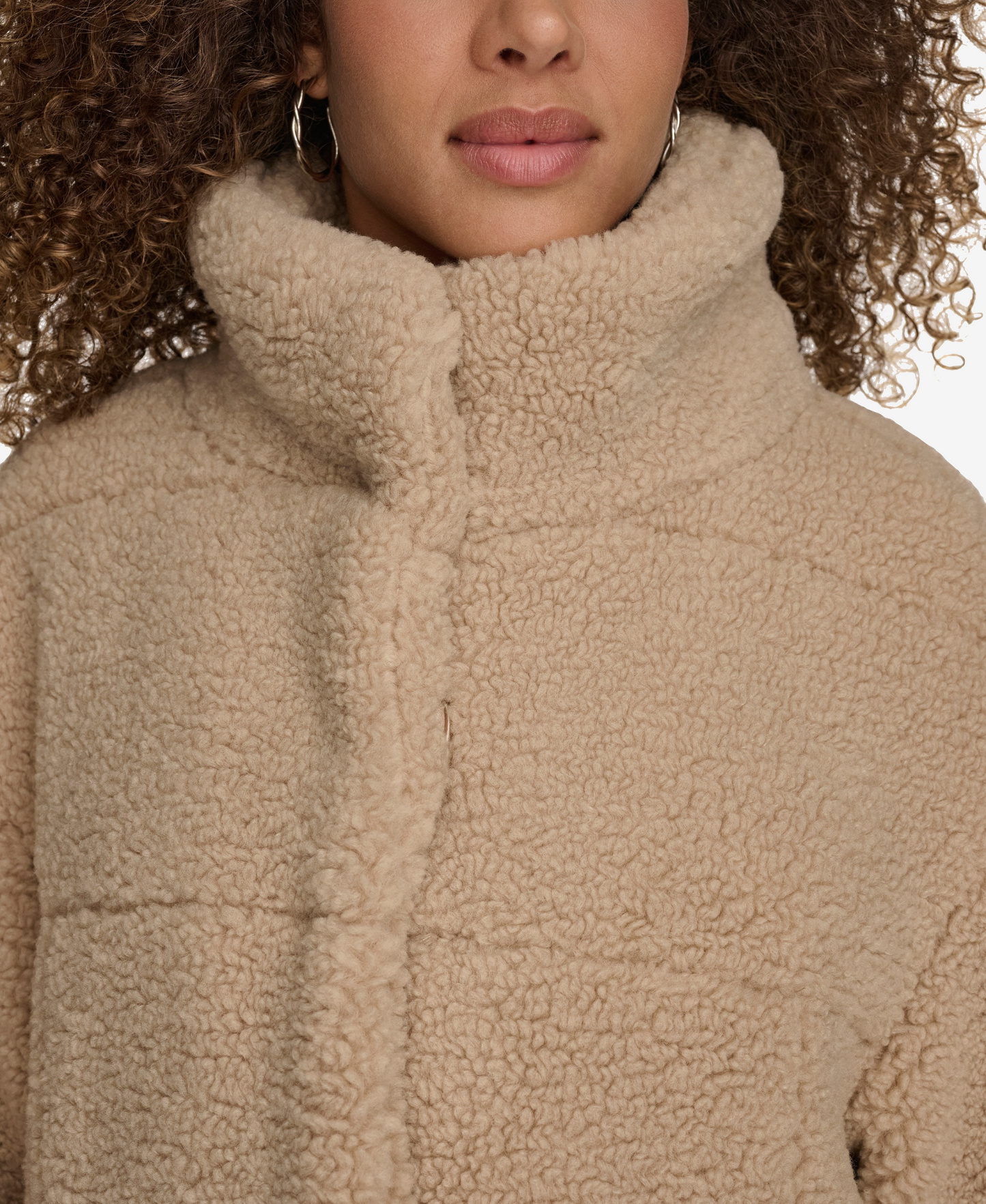 Levi's Women's Long Sherpa Snap-Closure Teddy Coat - Sand