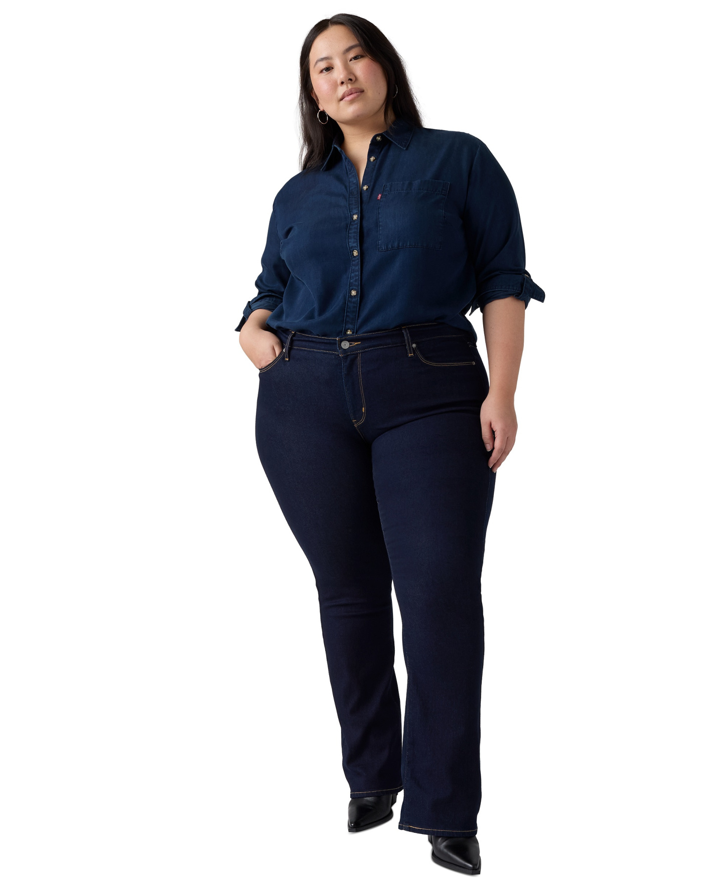 Levi's Trendy Plus Size 415 Classic Bootcut Jeans - Darkest Sky