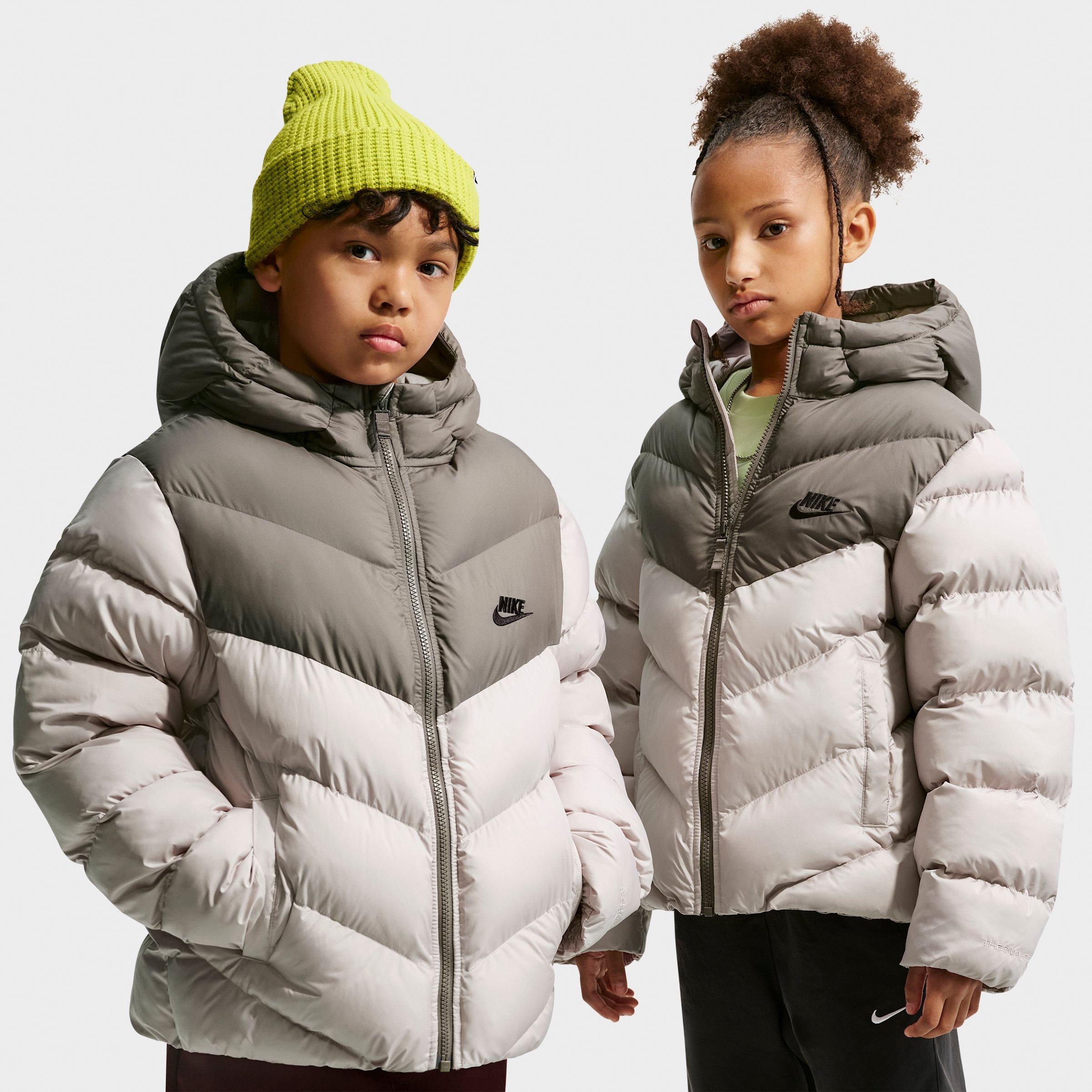 Big Kids' Nithtke Sportswear All Day Play Therma-FIT Puffer Jacket - Moon Particle/Cave Stone/Black