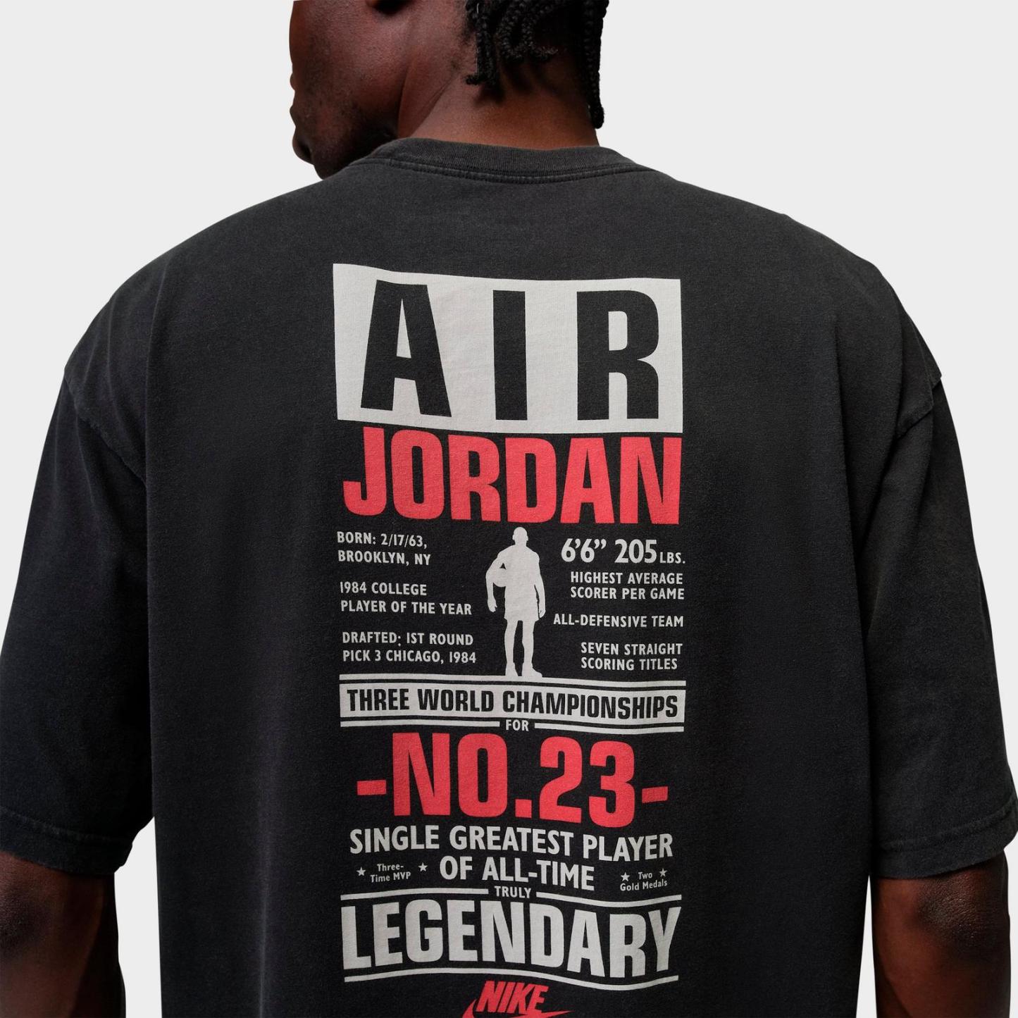 Men's Jordan Flight Reissued Legend T-Shirt - Black/University Red - view 4