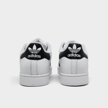 Men's adidas Originals Superstar II Casual Shoes - Part 2 - White/Black/White - Back view