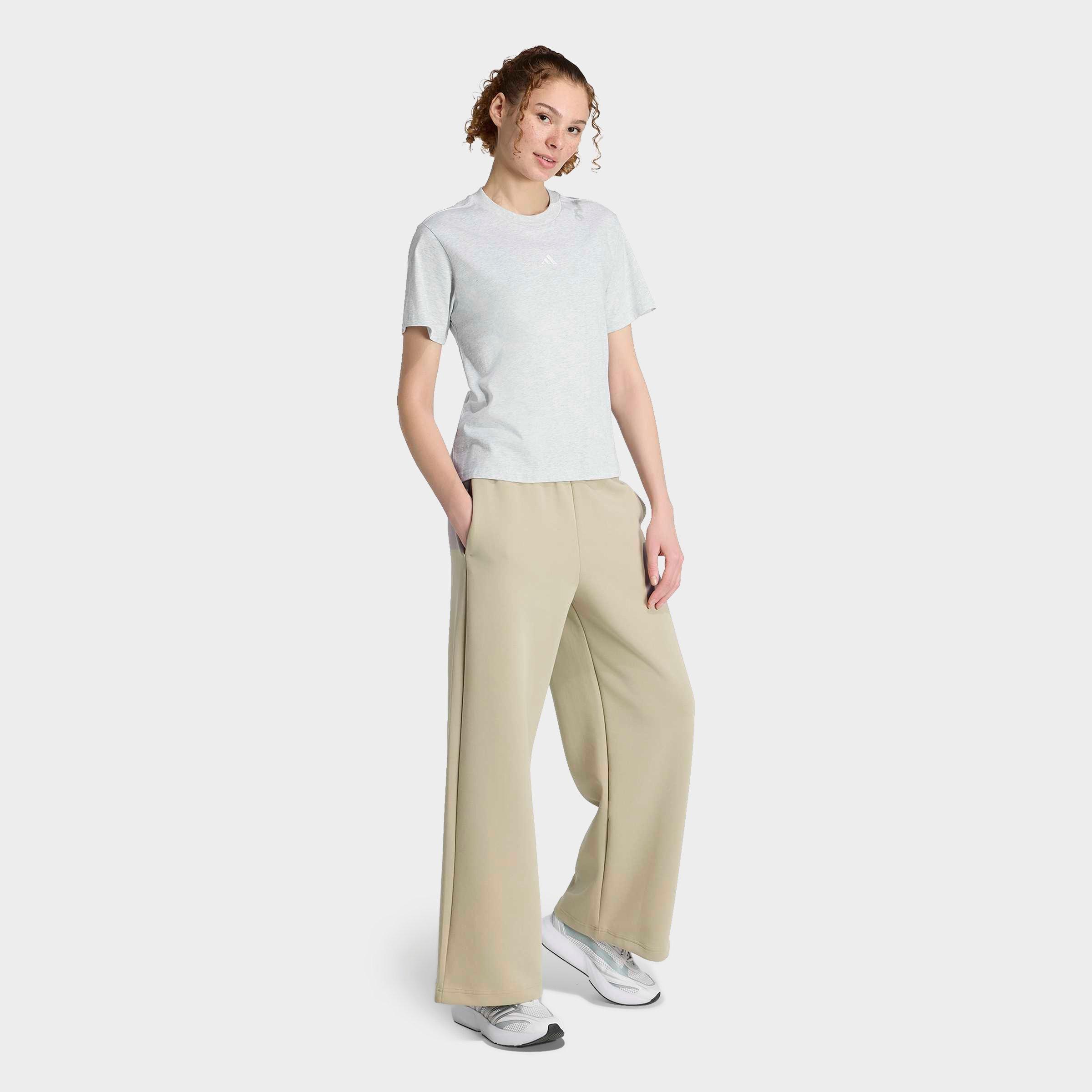 Women's adidas Essentials Small Logo Cotton T-Shirt - Light Grey Heather/White