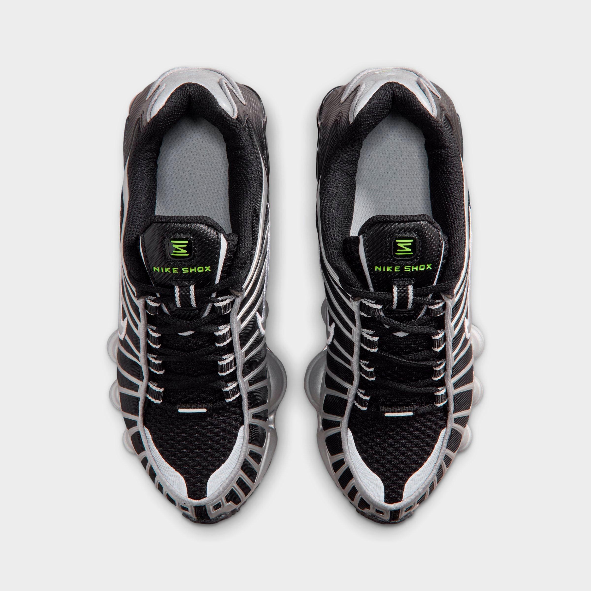 Big Kids' Nithtke Shox TL Casual Shoes - Black/Volt Ice/Photon Dust/Metallic Silver - Top view