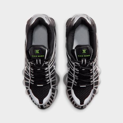 Big Kids' Nithtke Shox TL Casual Shoes - Black/Volt Ice/Photon Dust/Metallic Silver - Top view