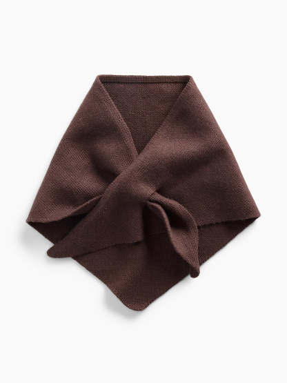 Knit Triangle Scarf - Terra brown