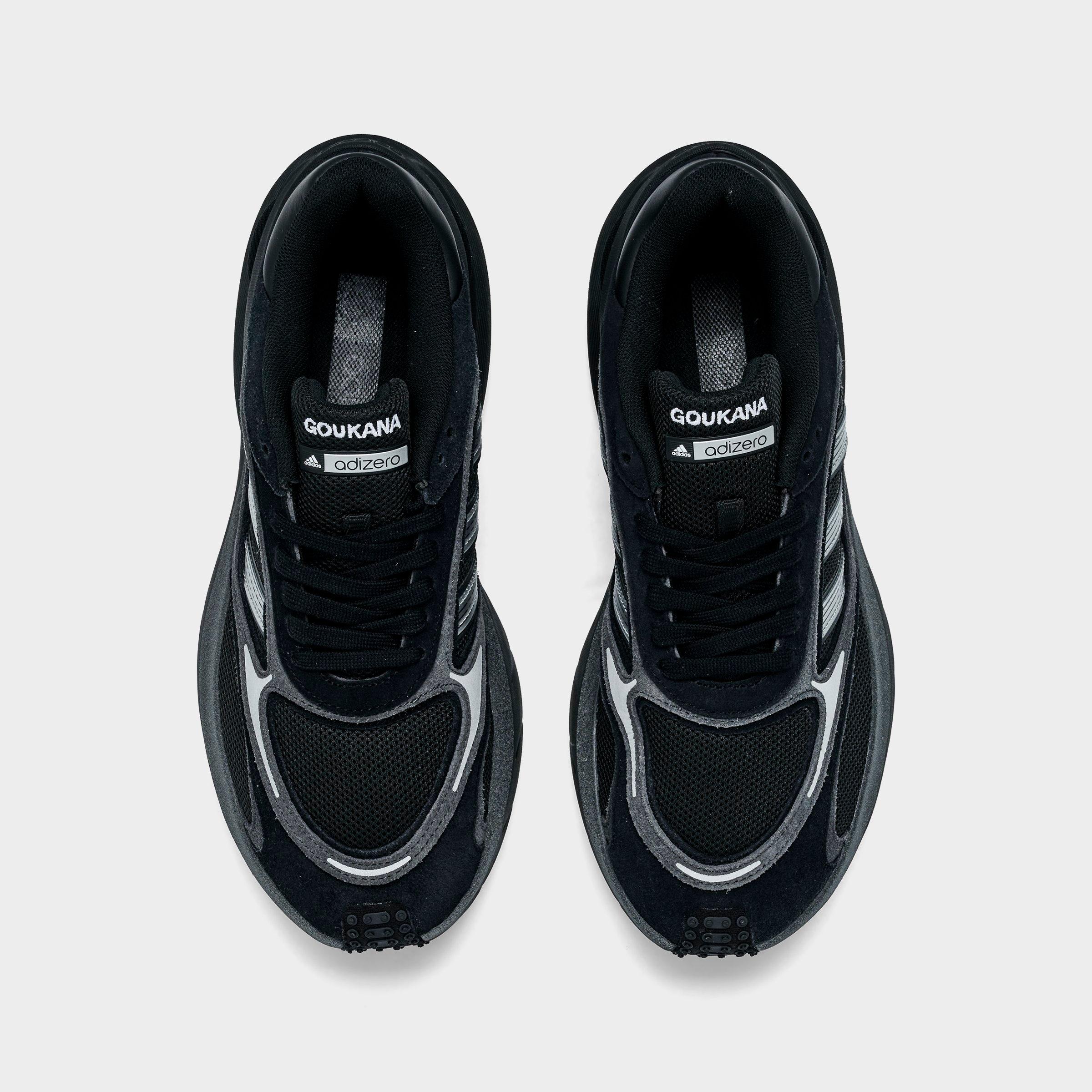 Men's adidas Adizero Goukana Casual Shoes - Core Black/Silver Metallic/Carbon - Top view