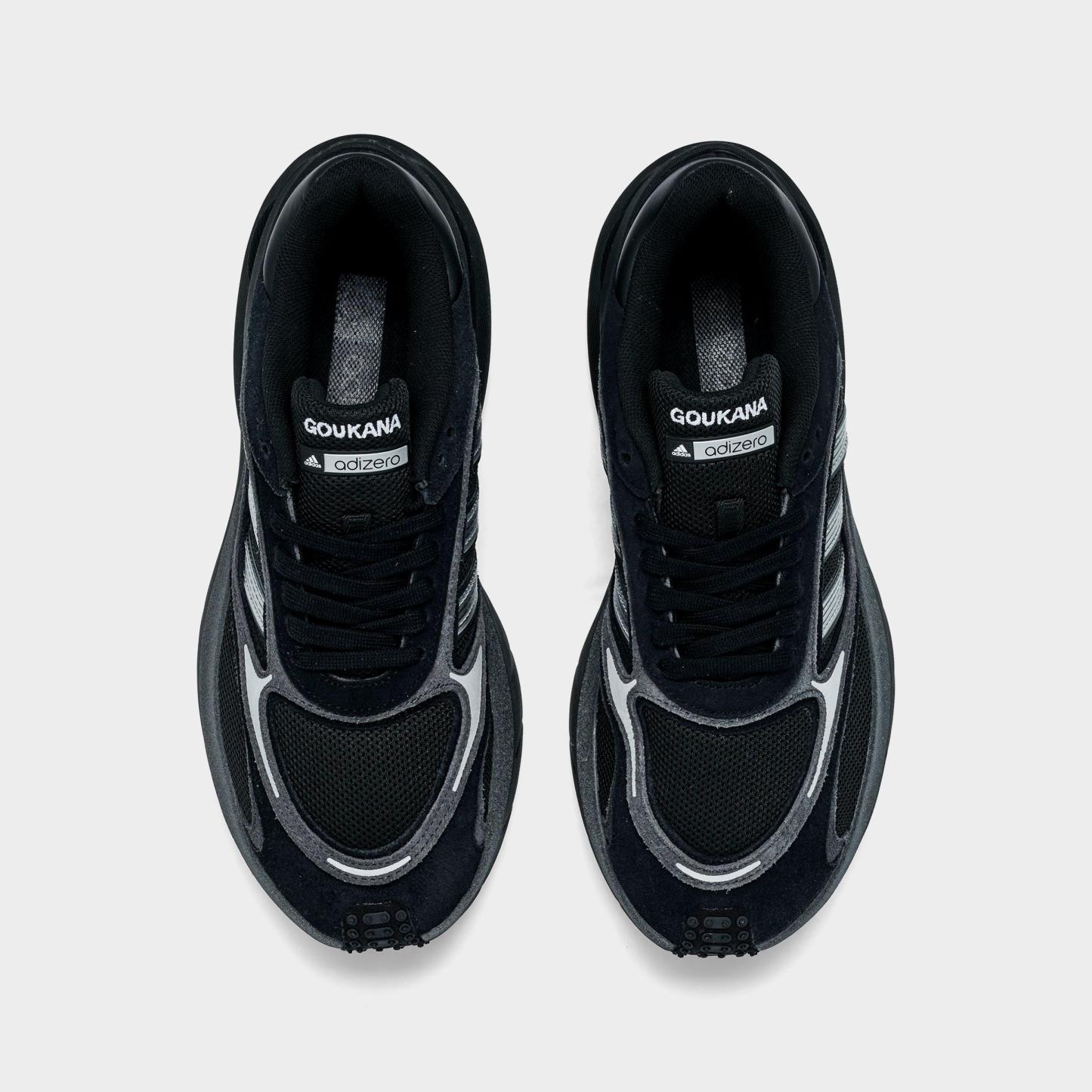 Men's adidas Adizero Goukana Casual Shoes - Core Black/Silver Metallic/Carbon - Top view