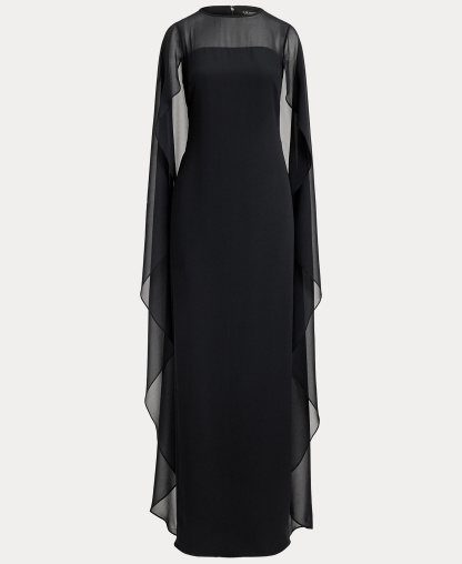 Lauren Ralph Lauren Women's Cape Georgette Gown - Black