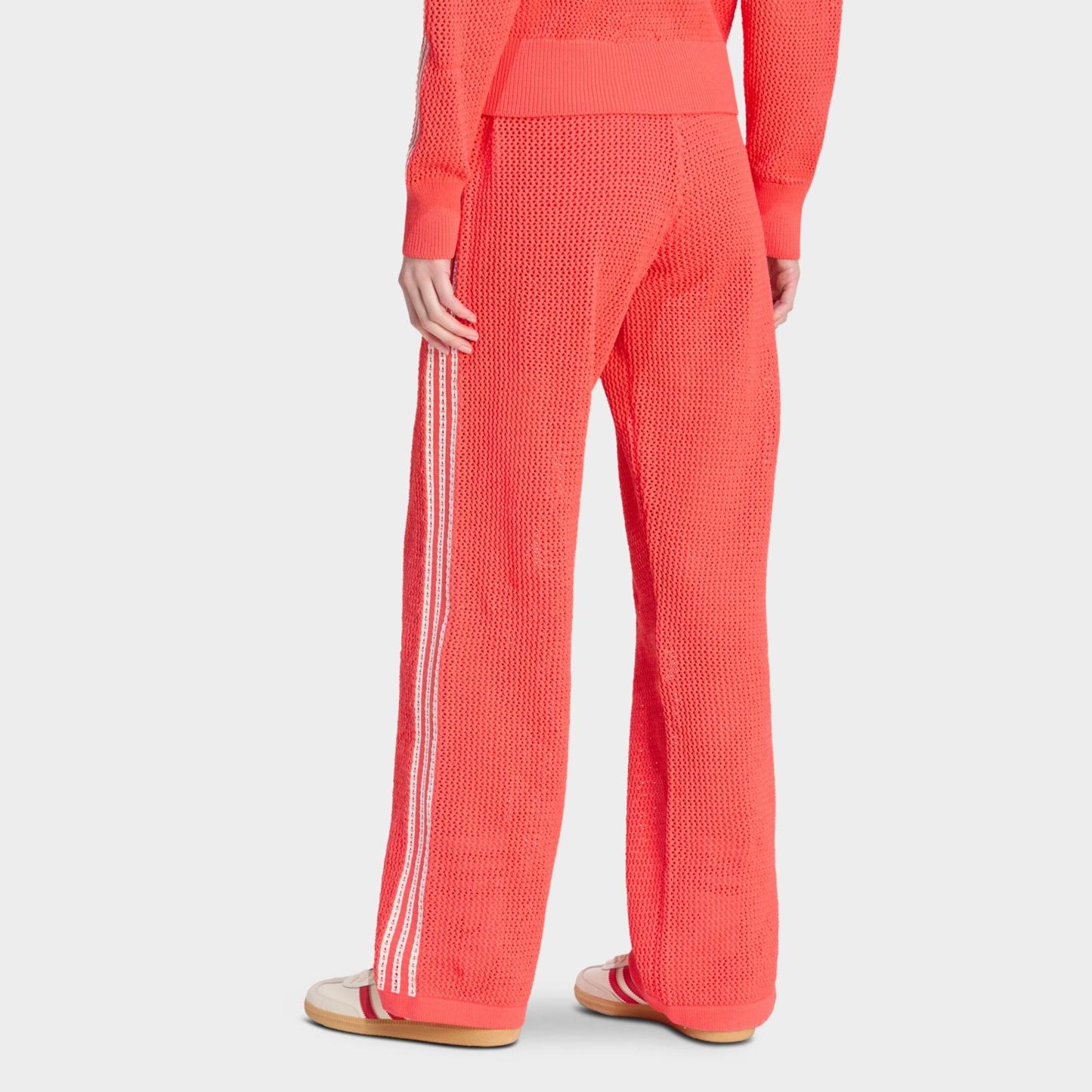 Women's adidas Originals Knitted Crochet Firebird Track Pants - Semi Lucid Red