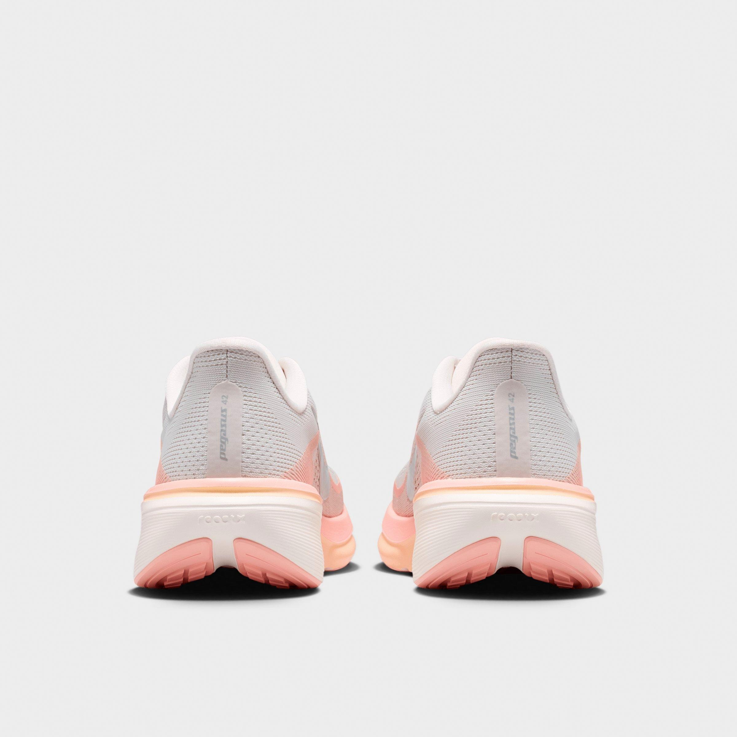 Women's Nithtke Pegasus 42 Running Shoes - Part 2 - Light Bone/Arctic Orange/Chalk/Metallic Silver - Back view