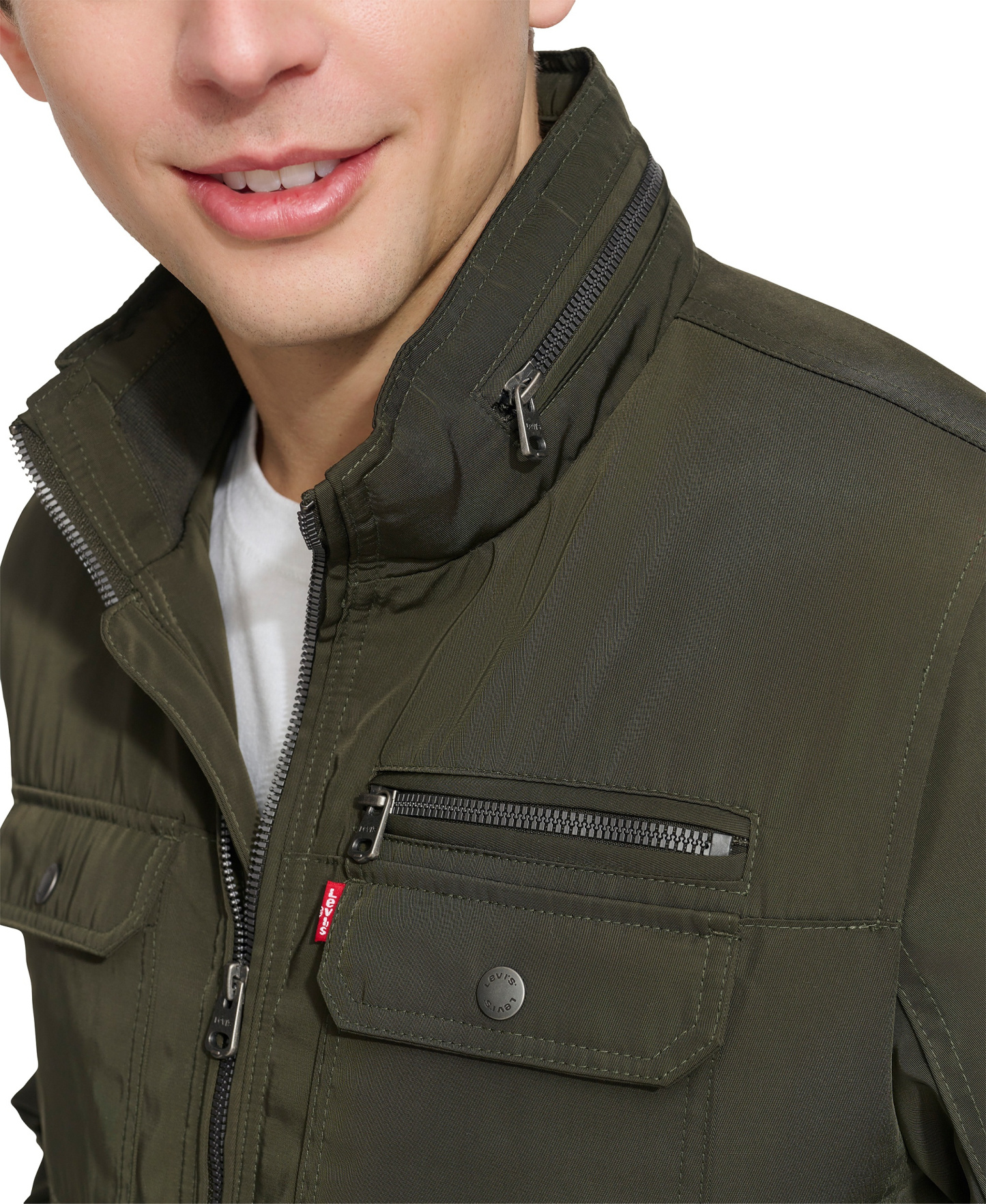 Levi's Men's Twill Stand-Collar Jacket - Army Green