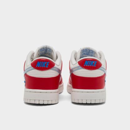 Women's Nithtke Dunk Low SE Casual Shoes - Action Red/Sail/Light Photo Blue/Multi-Color - Back view