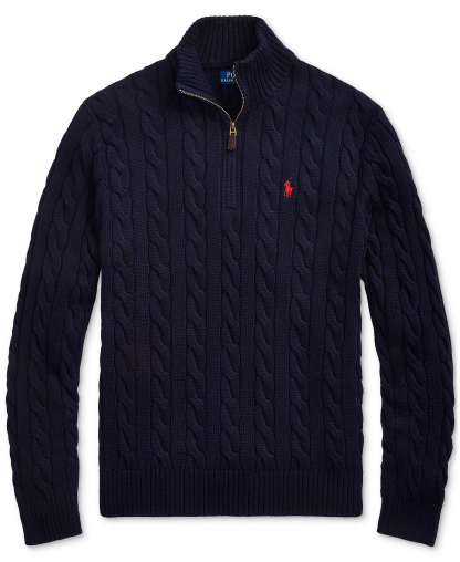 Polo Ralph Lauren Men's Cable-Knit Cotton Sweater - Hunter Navy