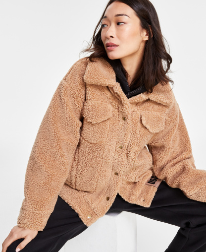 UGG Women's Frankie Sherpa Fleece Trucker Jacket - Camel Brown