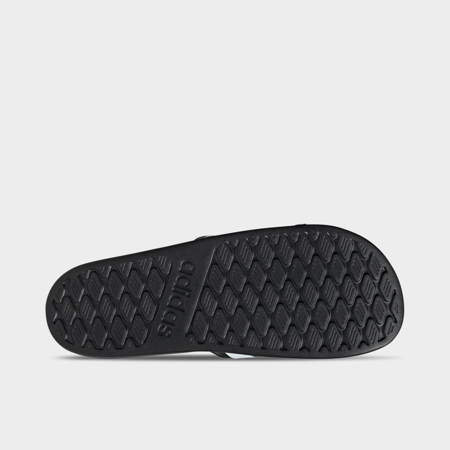 Women's adidas Adilette Comfort 2.0 Slide Sandals - Core Black/Cloud White/Carbon - Bottom view