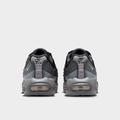 Little Kids' Nithtke Air Max 95 Recraft Casual Shoes - Black/Cool Grey/Iron Grey/Illusion Green - Back view