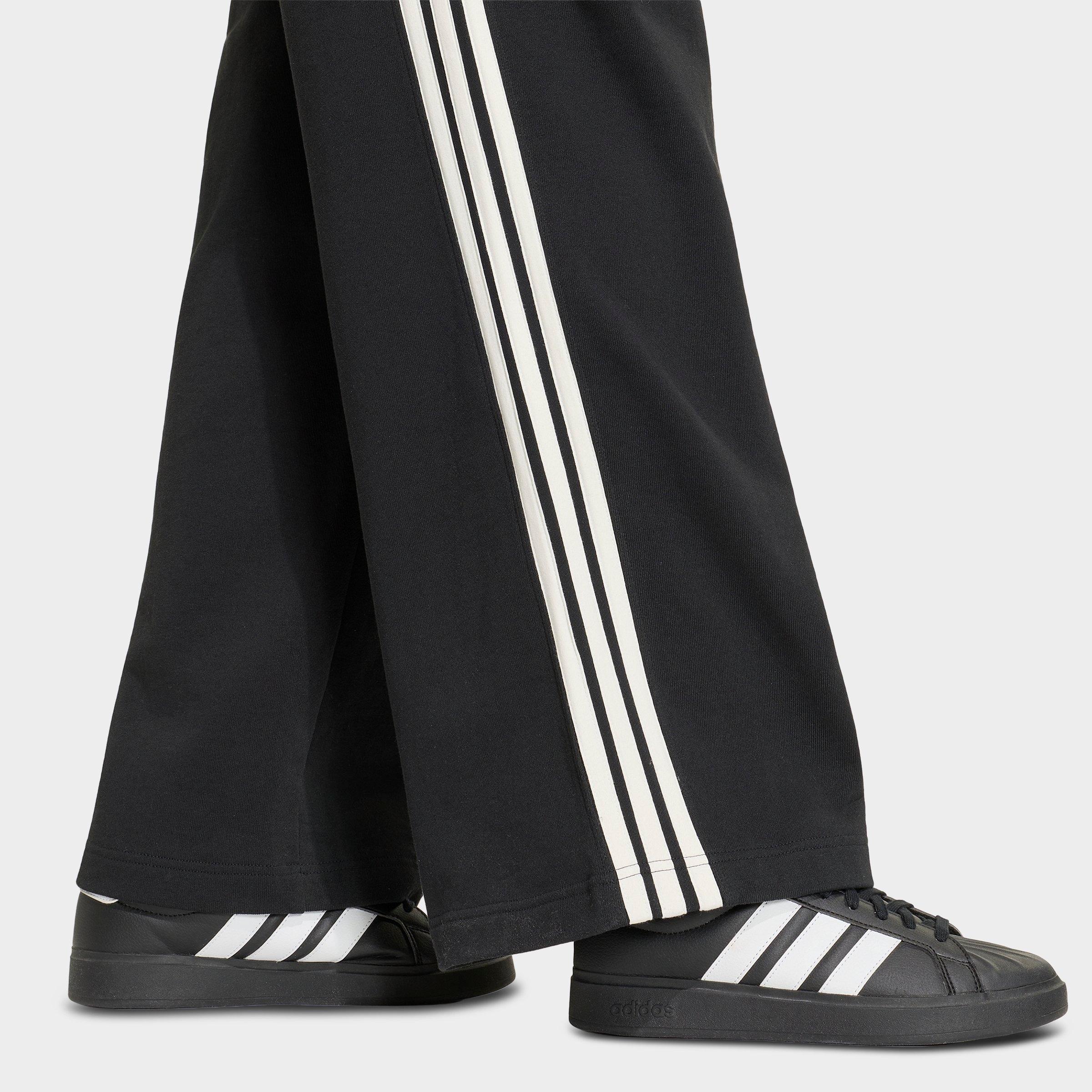 Women's adidas Kit 3-Stripes Wide Pants - Black/Off White