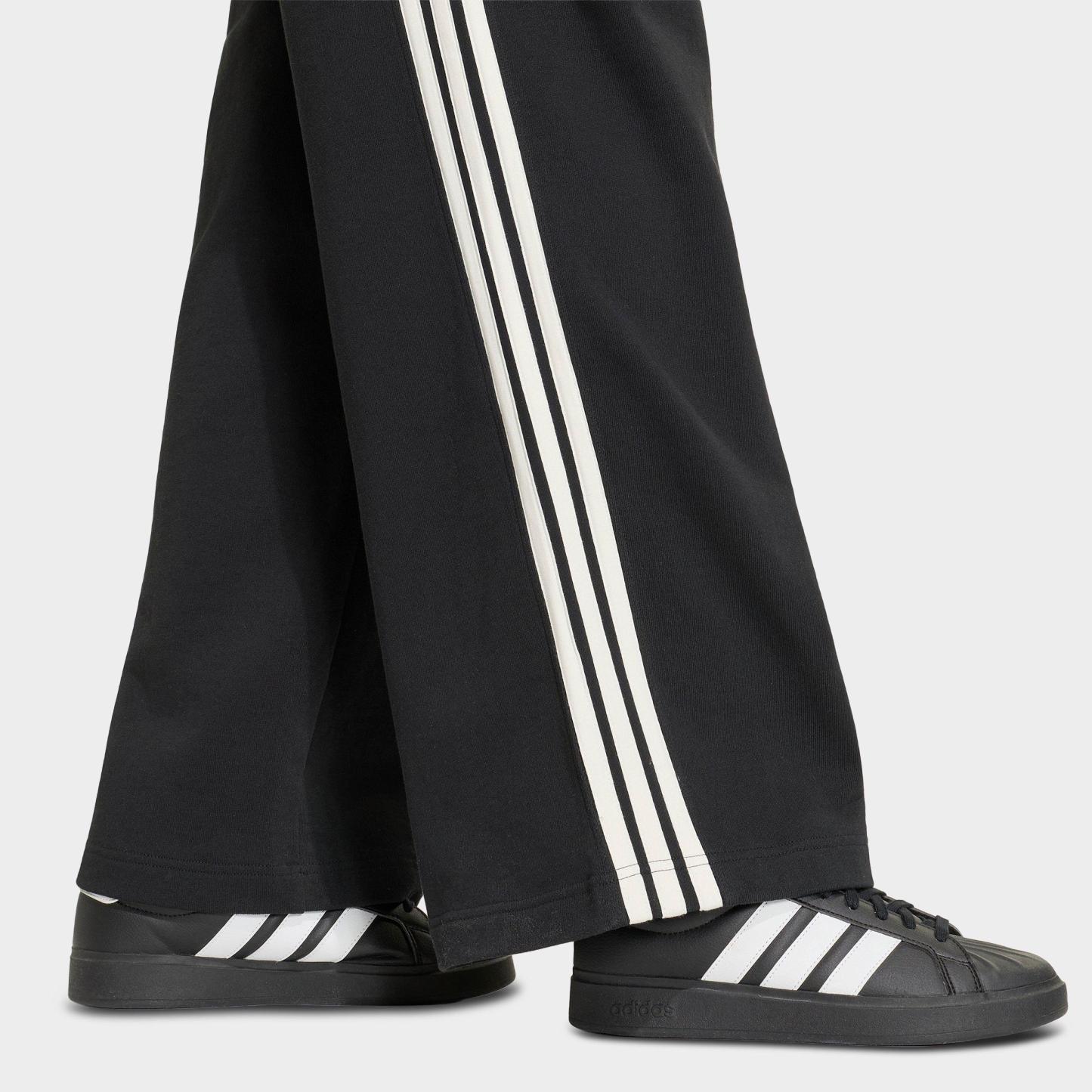 Women's adidas Kit 3-Stripes Wide Pants - Black/Off White