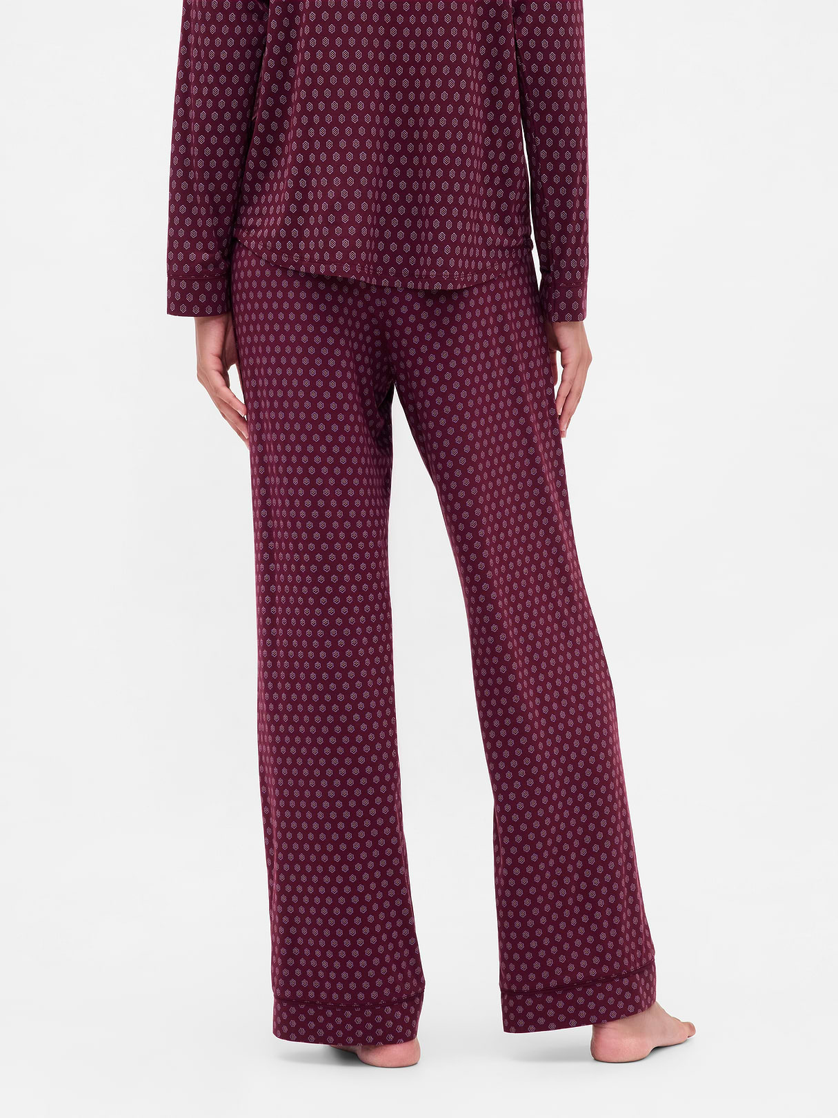 SoftMade Modal PJ Pants - Burgundy purple print
