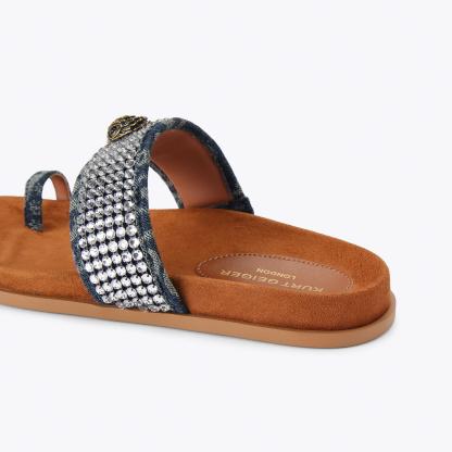 Kurt Geiger London Mesh Toe Thong Sandal - Blue - view 4