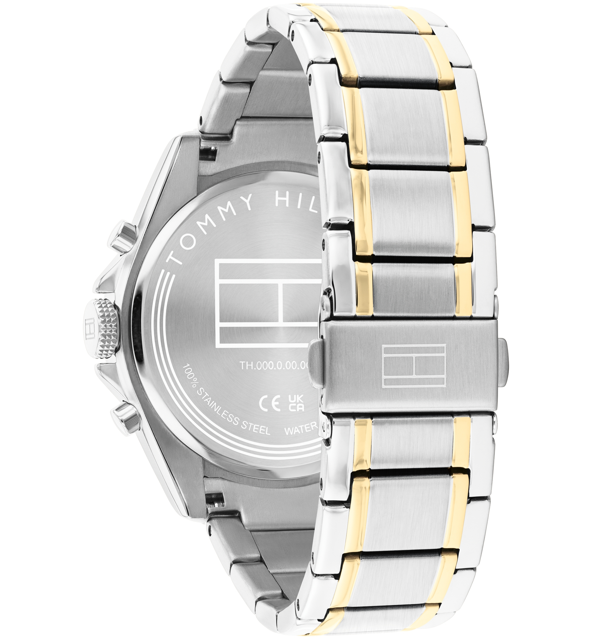 Tommy Hilfiger Men's Multifunction Two Tone Stainless Steel Bracelet Watch, 42mm - Black