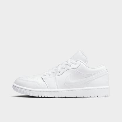 Women's Air Jordan 1 Low SE Casual Shoes - White/White/White - Left shoe facing left. Outside of the shoe. - view 1