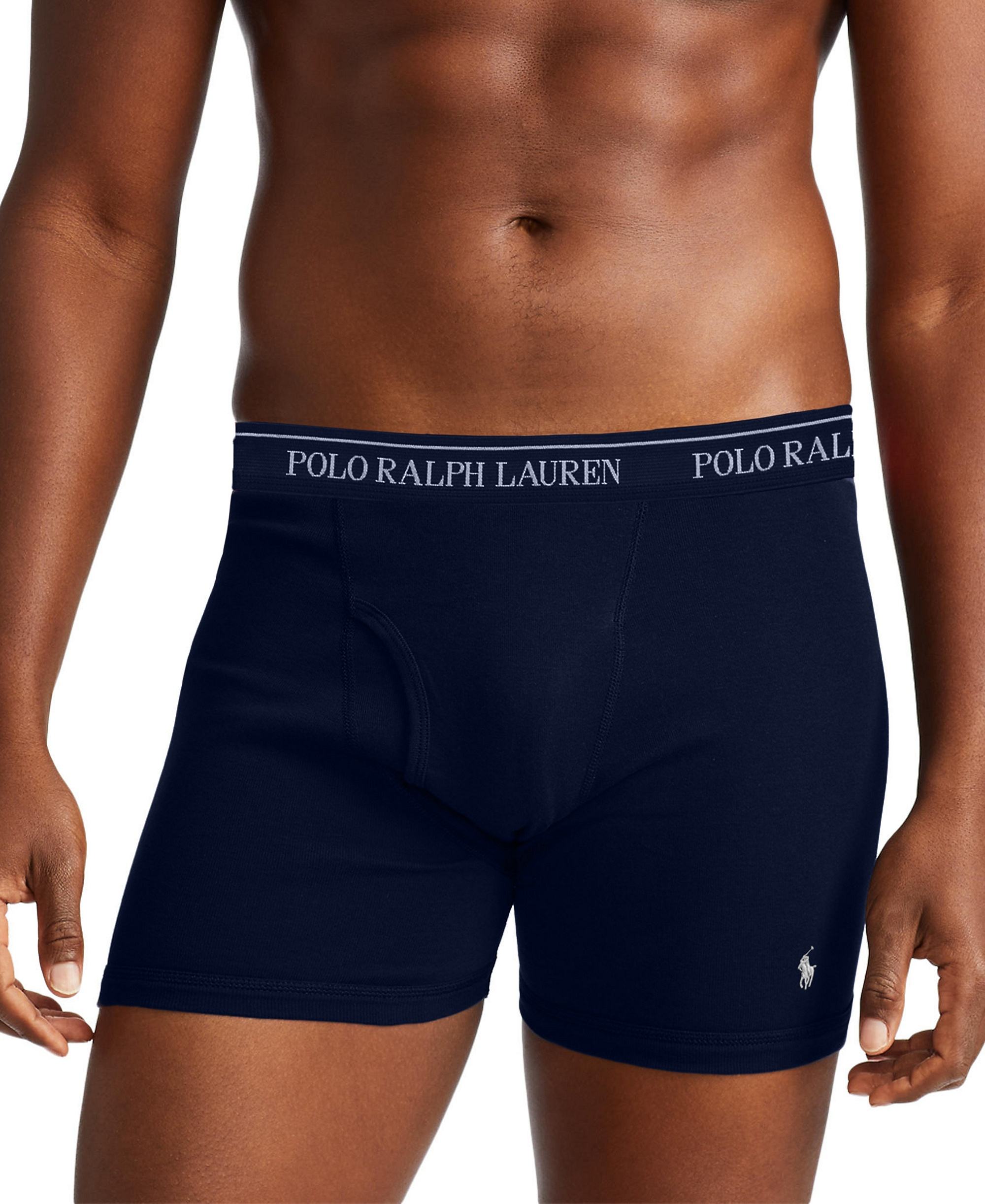 Polo Ralph Lauren Men's 3-Pack Classic Cotton Boxer Briefs - Aerial Blue / Rugby Royal / Cruise Navy