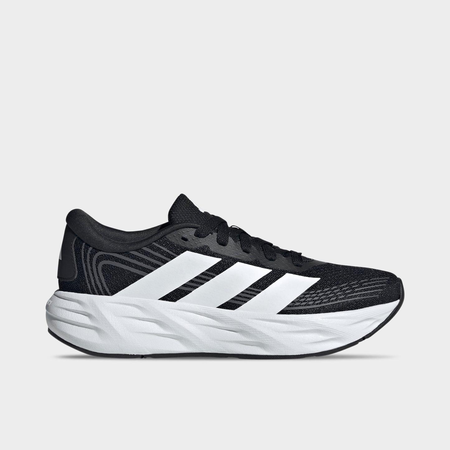 Big Kids' adidas Galaxy 8 Running Shoes - Core Black/Cloud White/Carbon - Left shoe facing left. Outside of the shoe.