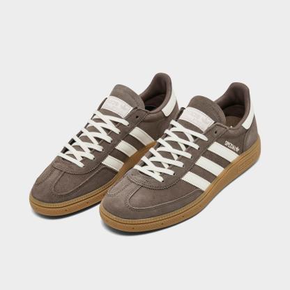 Big Kids' adidas Originals Handball Spezial Casual Shoes - Part 1 - Earth Strata/Off White/Gum - Both shoes facing left