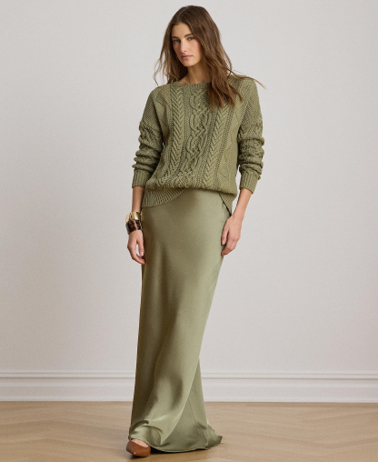 Lauren Ralph Lauren Women's A-Line Charmeuse Maxi Skirt