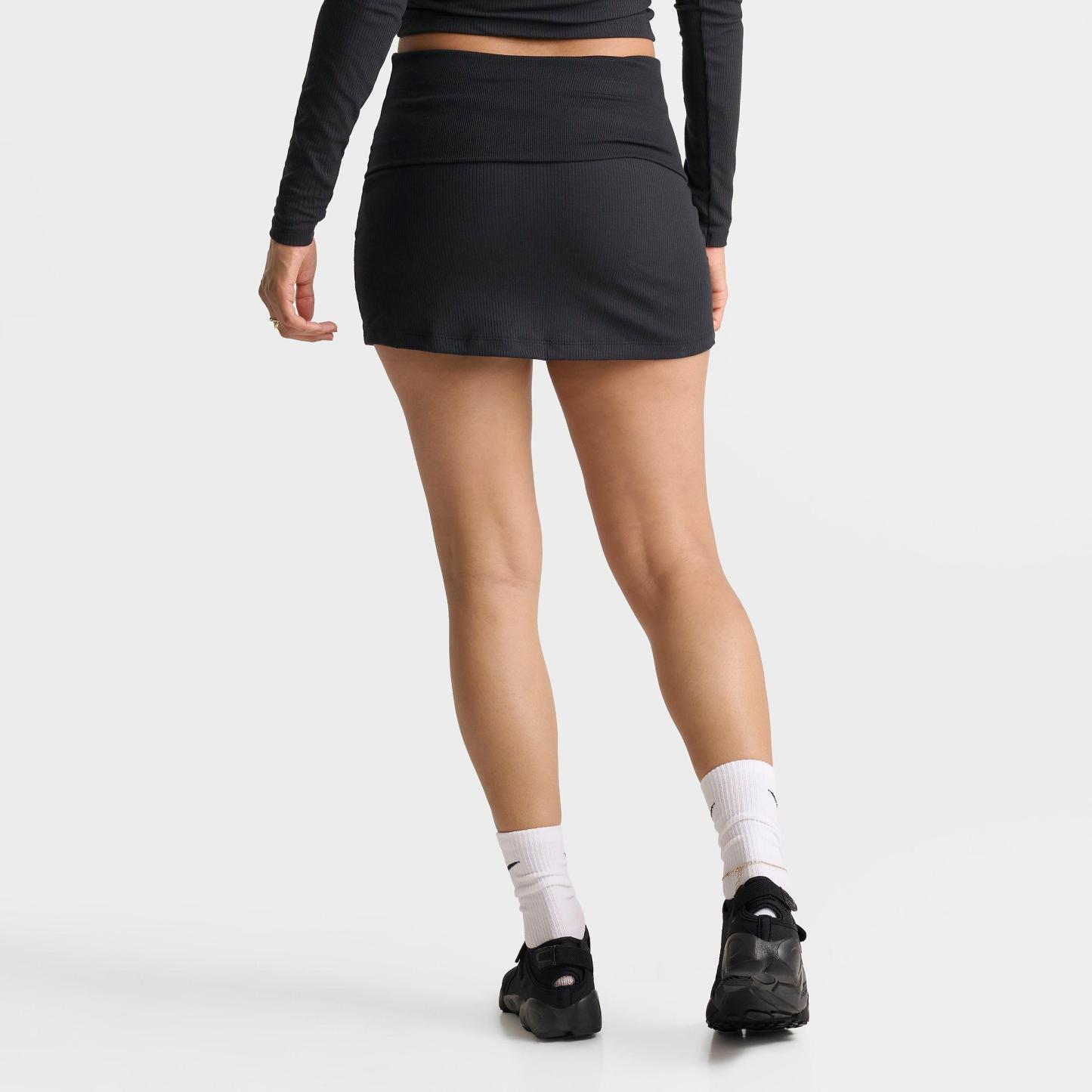 Women's Nithtke Sportswear Chill Knit Mid-Rise Tight Ribbed Skort - Black/Sail