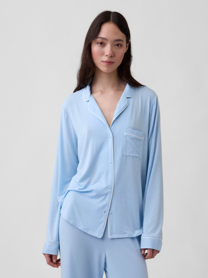 SoftMade Modal PJ Top - Cerulean blue
