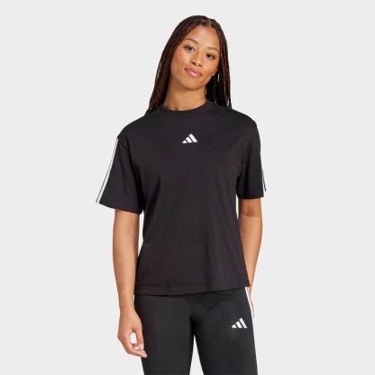 Women's adidas Essential 3-Stripes Boyfriend T-Shirt - Black/White
