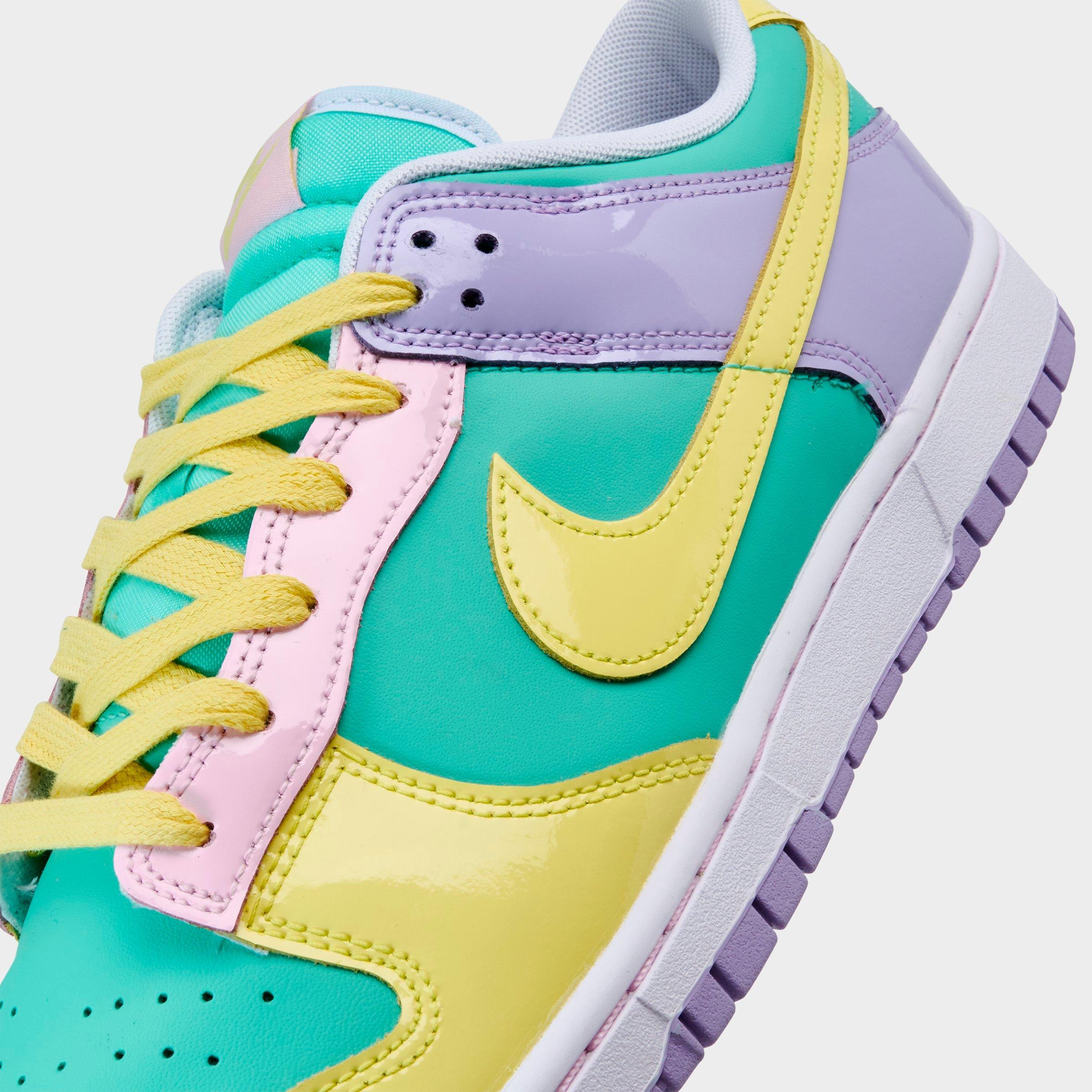 Men's Nithtke Dunk Low Retro SE Casual Shoes - Emerald Rise/Hydrangeas/White/Yellow Pulse - Detail shot