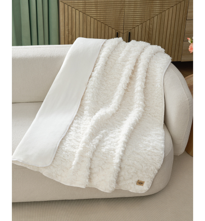 UGG® Shira Textured Throw, 50" x 70" - Snow