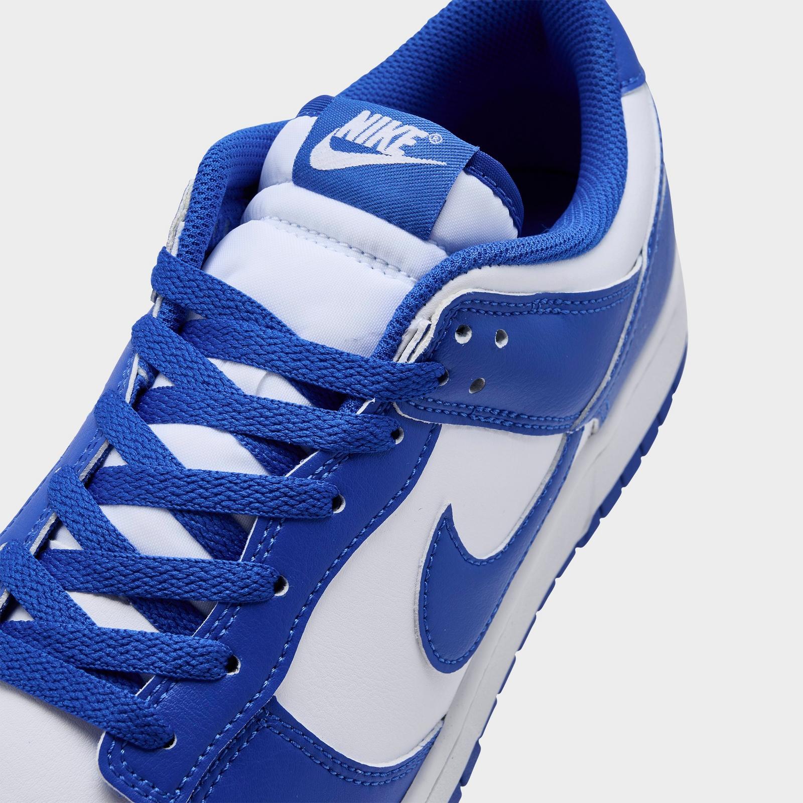 Men's Nike Dunk Low Retro Casual Shoes - White/Hyper Royal