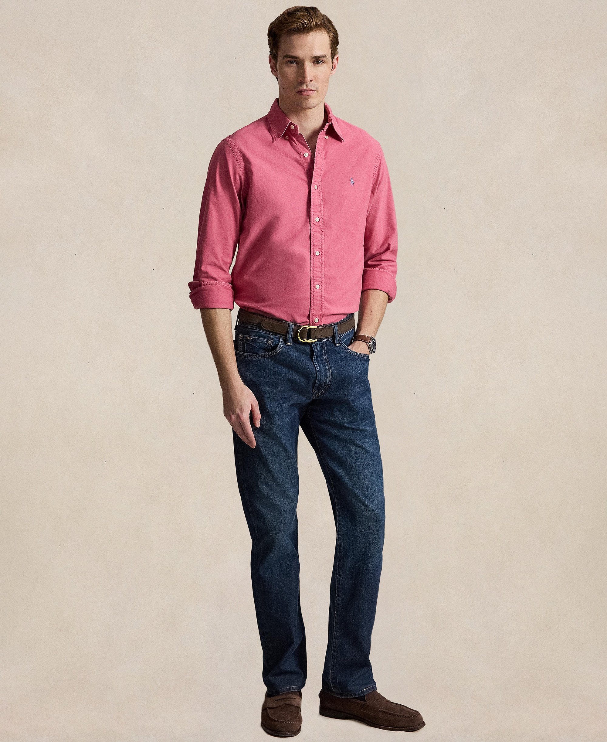 Polo Ralph Lauren Men's Garment-Dyed Oxford Shirt - Terrace Pink
