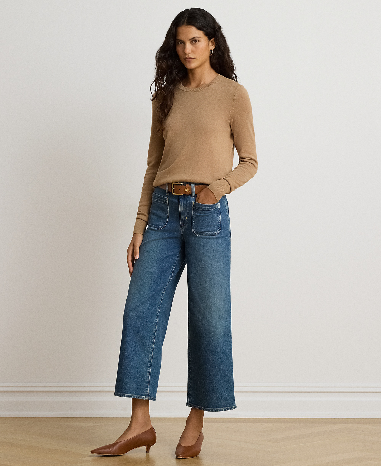 Lauren Ralph Lauren Women's Long-Sleeve Crewneck Sweater - Lauren Camel