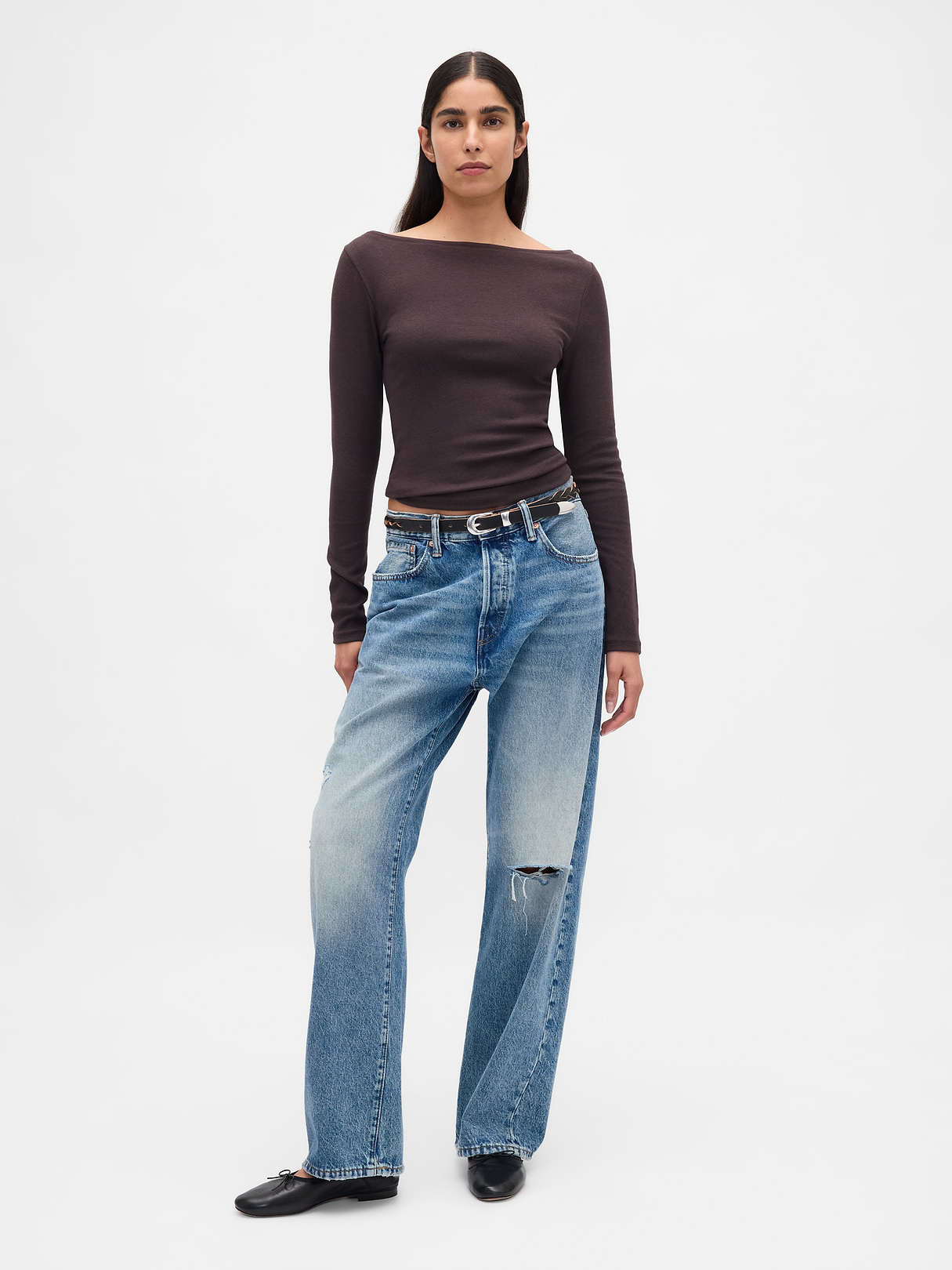 Modern Boatneck T-Shirt - Terra brown