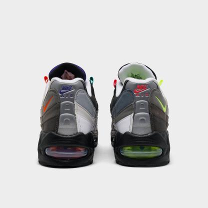 Men's Nithtke Air Max 95 Big Bubble PRM Casual Shoes - Black/Volt/Team Orange/Multi - Back view